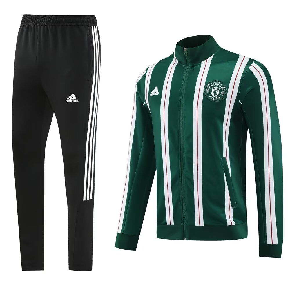 AAA Quality Manchester Utd 23/24 Tracksuit - White/Green